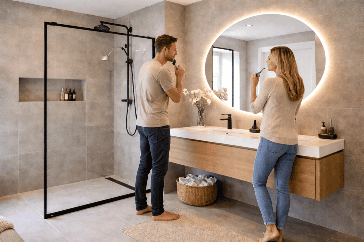 Voorbeeld van een badkamer